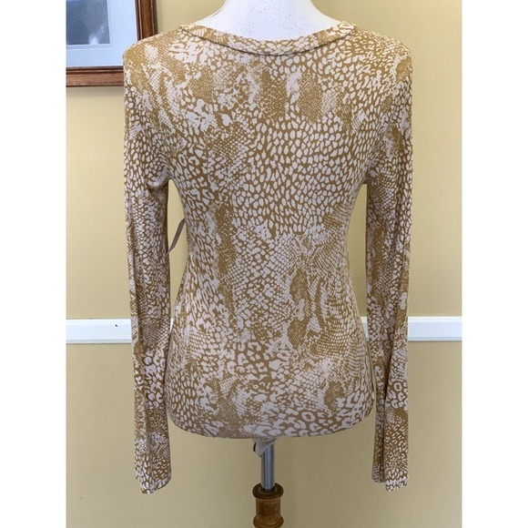 NWT Intimately Free People gold/cream long sleeve bodysuit, medium, bohemian - Picture 3 of 7